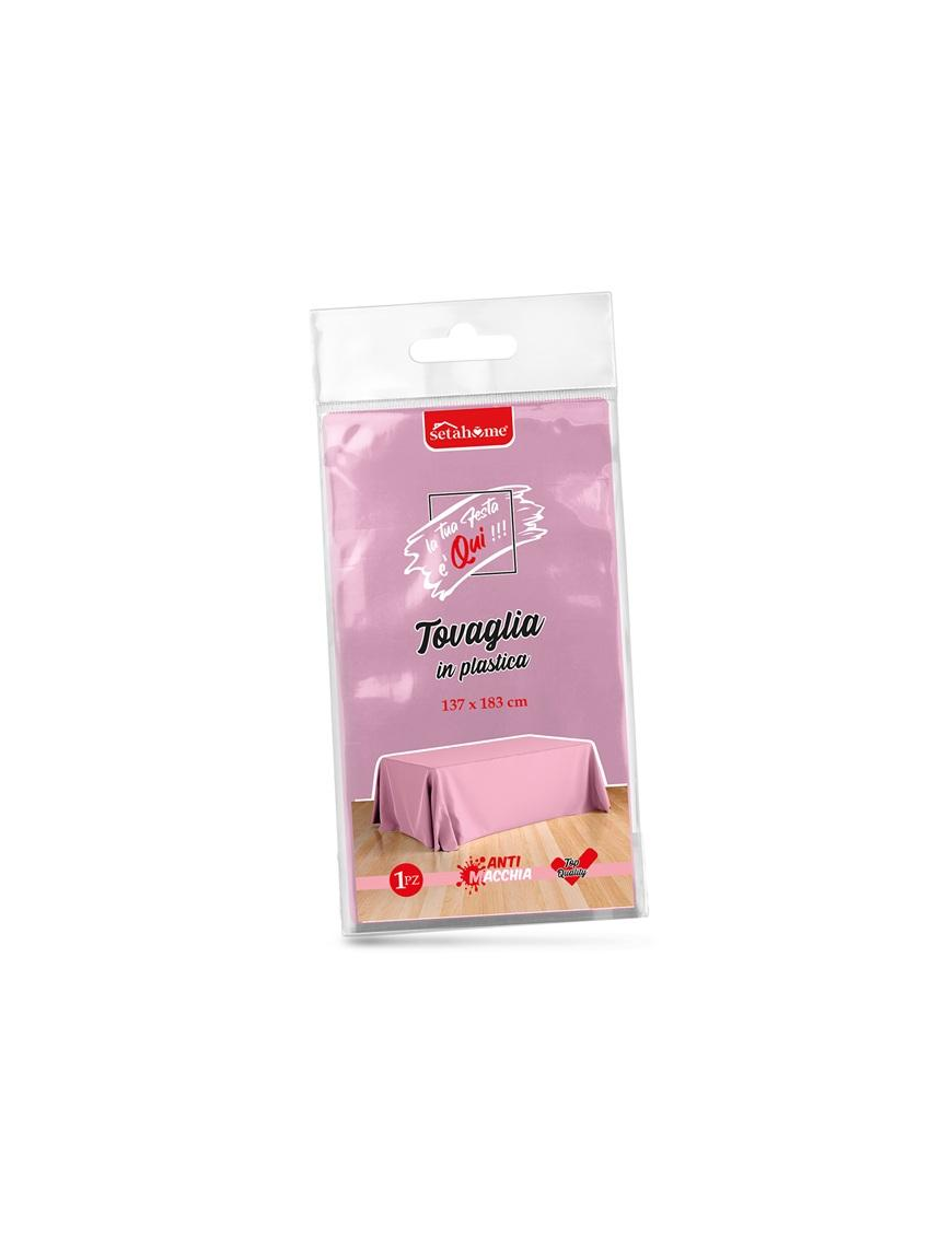 TOVAGLIA PLASTICA ROSA 137x183cm