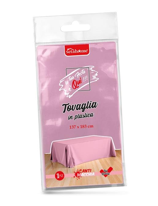 TOVAGLIA PLASTICA ROSA 137x183cm