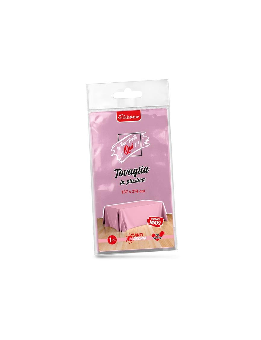 TOVAGLIA PLASTICA ROSA 137x274cm