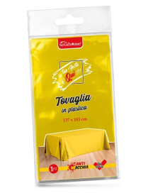 YELLOW PLASTIC TABLECLOTH 137x183cm