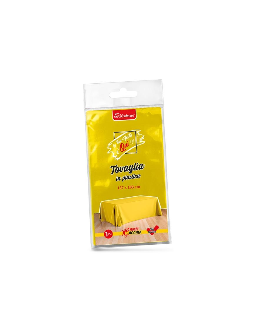 YELLOW PLASTIC TABLECLOTH 137x183cm