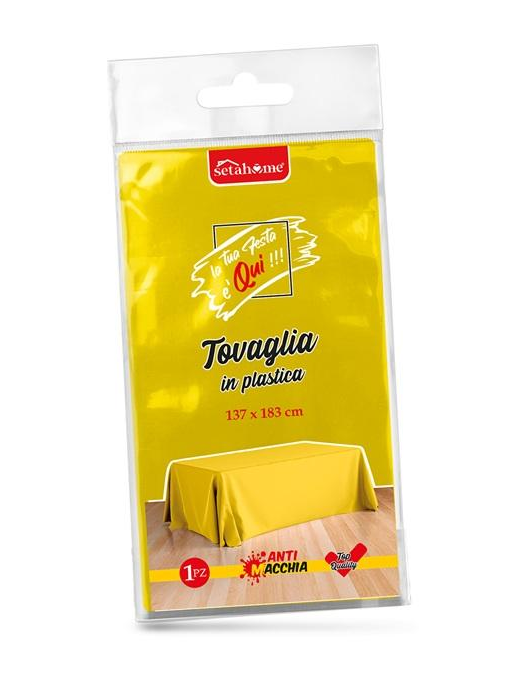 TOVAGLIA PLASTICA GIALLA 137x183cm