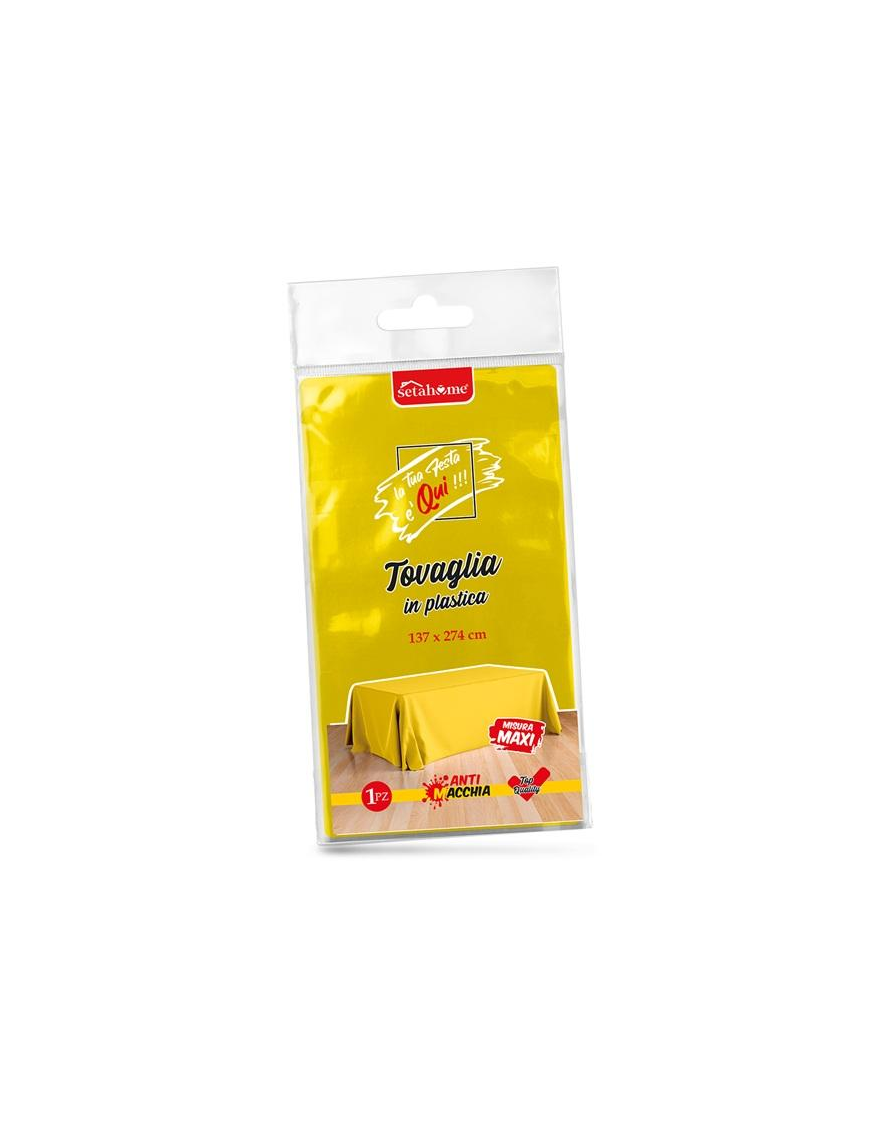 YELLOW PLASTIC TABLECLOTH 137x274cm