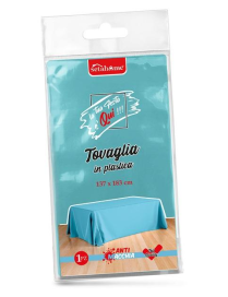 BLUE PLASTIC TABLECLOTH 137x183cm