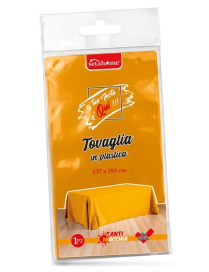 ORANGE PLASTIC TABLECLOTH 137x183cm