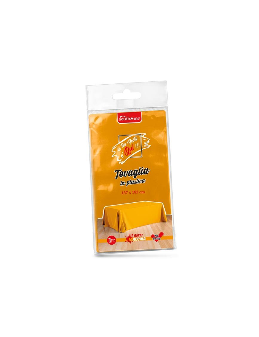 ORANGE PLASTIC TABLECLOTH 137x183cm