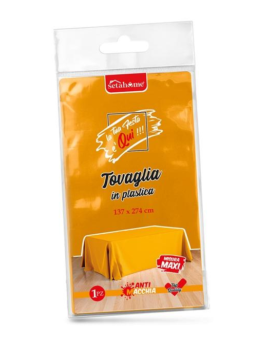 TOVAGLIA PLASTICA ARANCIO 137x274cm