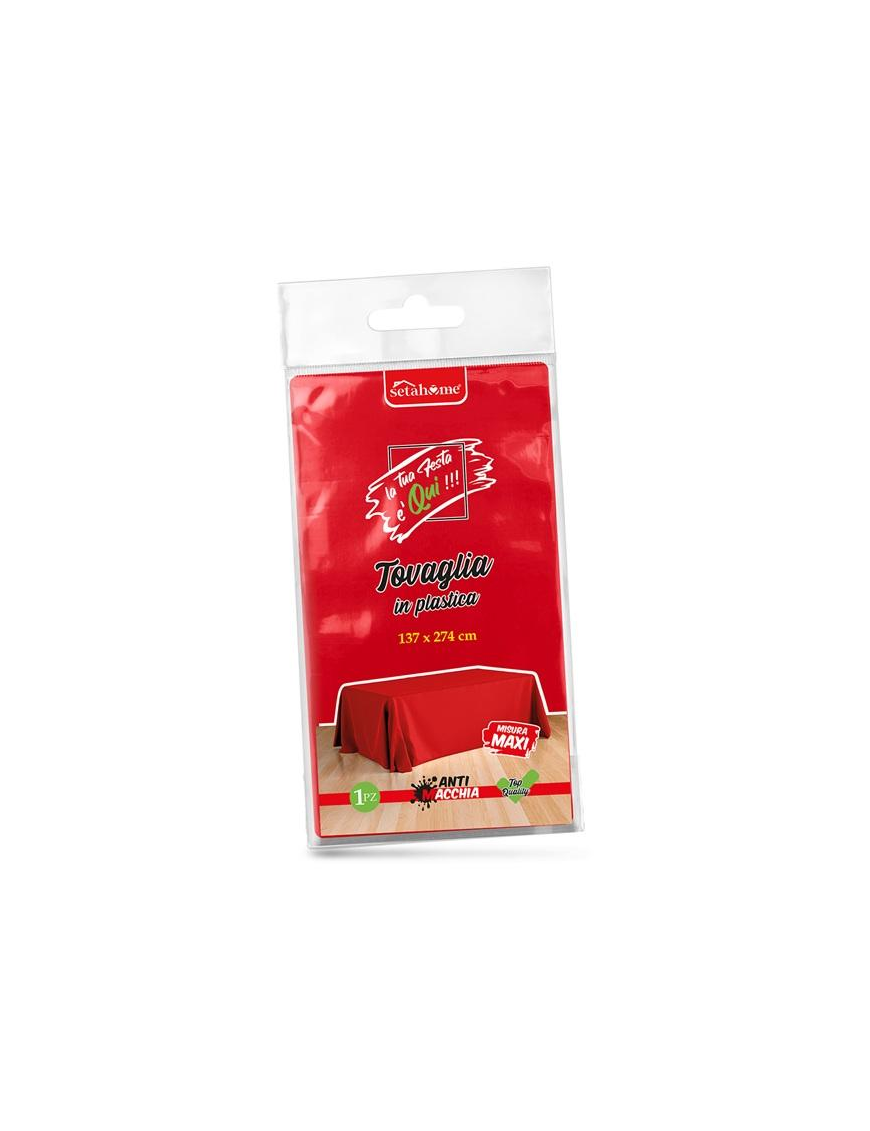 TOVAGLIA PLASTICA ROSSA 137x274cm