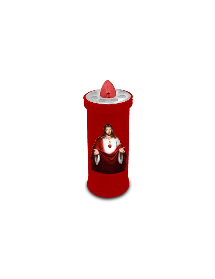 LUMINO VOTIVO ROSSO 6x13,5 +BATTERIE ALCALINE