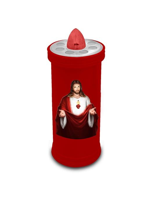 RED VOTIVE LAMP 6x13.5 + ALKALINE BATTERIES