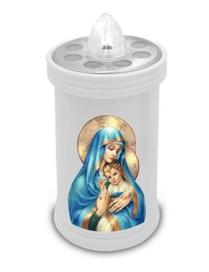 WHITE VOTIVE LAMP 6x13.5 + ALKALINE BATTERIES