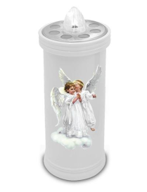 WHITE VOTIVE LIGHT 6x11 + ALKALINE BATTERIES