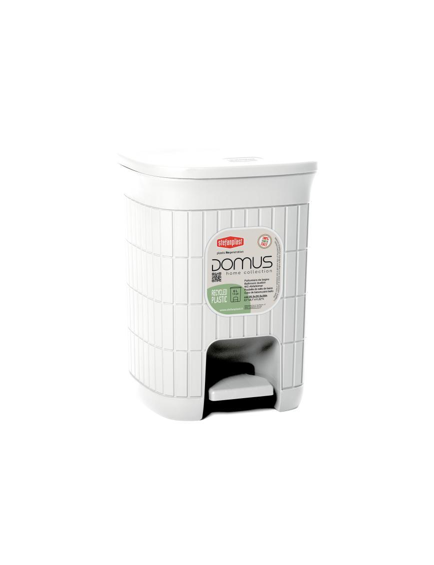 PATTUMIERA  6 lt BIANCO 20,5x20,5x28h cm
