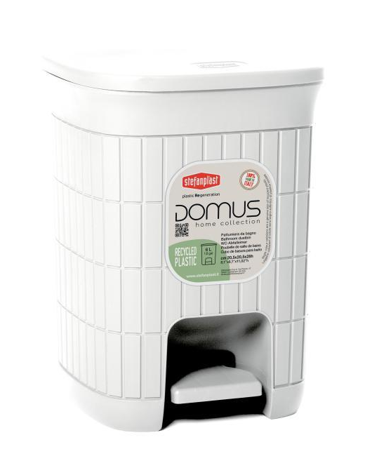 PATTUMIERA  6 lt BIANCO 20,5x20,5x28h cm