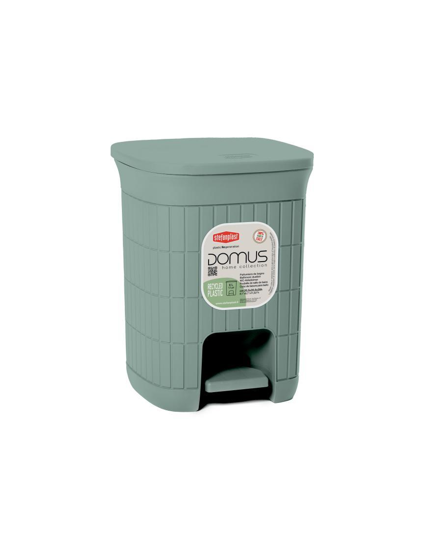 WASTE BIN 6 lt GREEN TEA 20.5x20.5x28h cm
