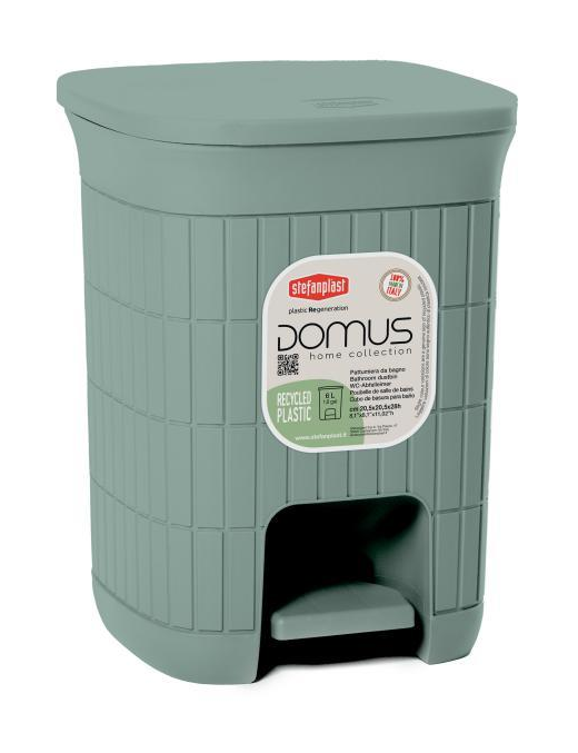 WASTE BIN 6 lt GREEN TEA 20.5x20.5x28h cm