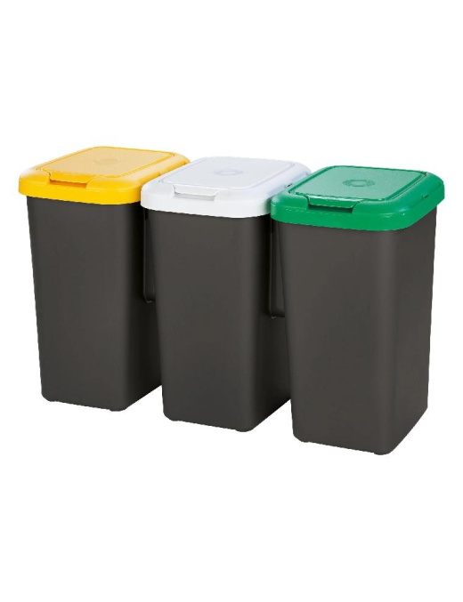 TRIO 3x25lt SEPARATE WASTE BIN