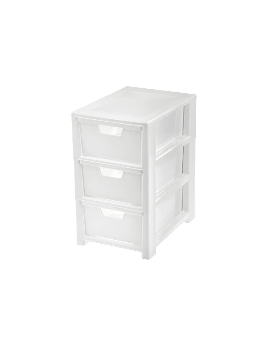 MINI LINE 3-DRAWER CHEST OF DRAWERS WHITE