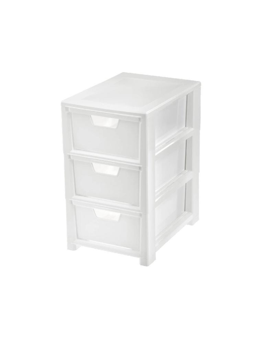 MINI LINE 3-DRAWER CHEST OF DRAWERS WHITE