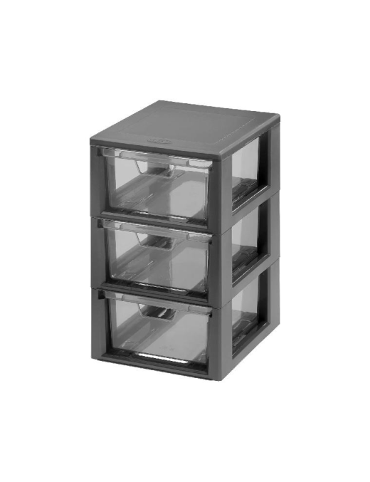 MICRO LINE 3-DRAWER CHEST OF DRAWERS, GRAPHITE