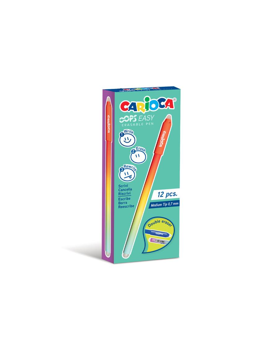 CARIOCA OOPS EASY PENNA CANCELLABILE  ROSSA 12pezzi