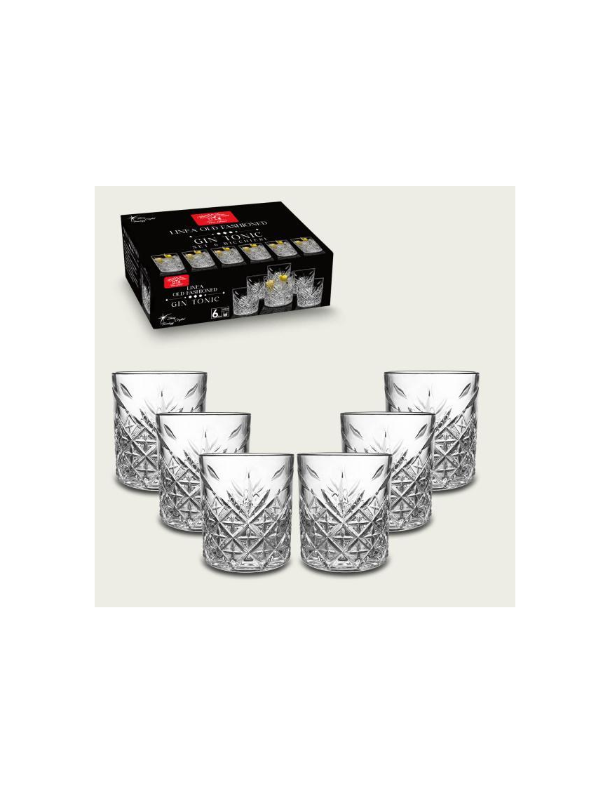 BICCHIERI VETRO 6 PEZZI GIN TONIC 33 CENTILITRI