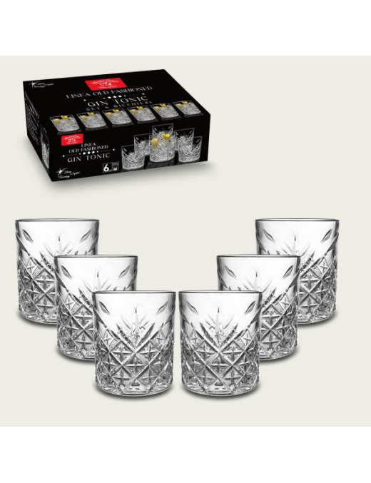 BICCHIERI VETRO 6 PEZZI GIN TONIC 33 CENTILITRI
