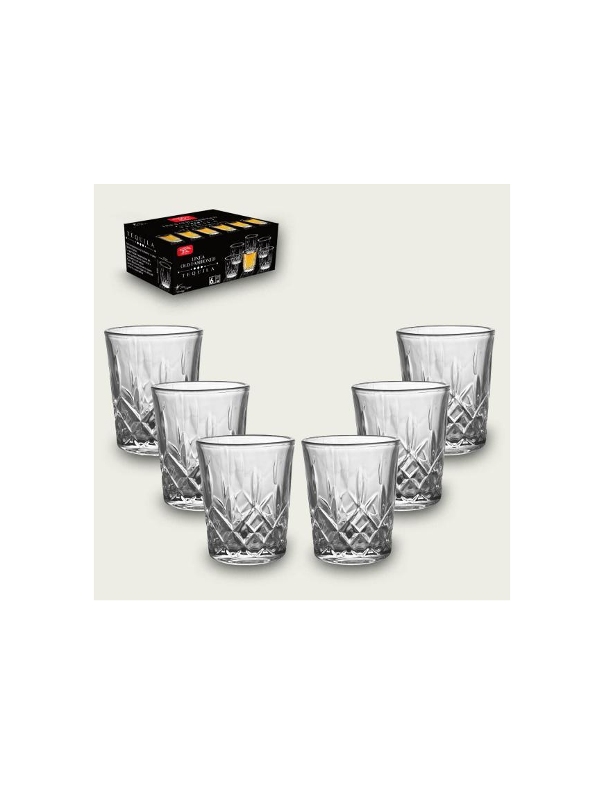 BICCHIERI VETRO 6 PEZZI TEQUILA 60 MILLILITRI