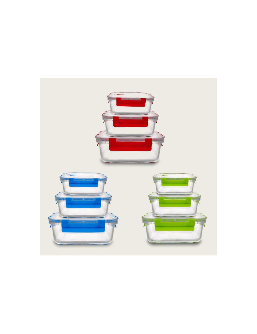 3-PIECE SQUARE GLASS CONTAINER