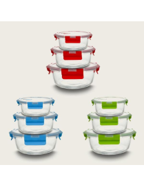 3-PIECE ROUND GLASS CONTAINER