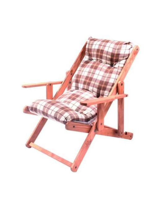 COMFORTABLE ARMCHAIR WITH 3 POSITIONS, BROWN AND WHITE COLOUR