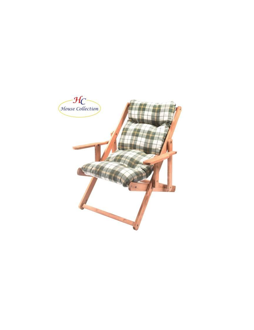 POLTRONA COMODONE CON 3 POSIZIONI, COLORE VERDE E BIANCO