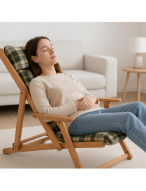 POLTRONA COMODONE CON 3 POSIZIONI, COLORE VERDE E BIANCO