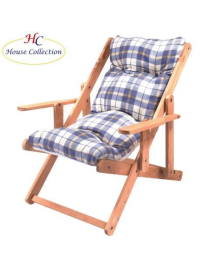 POLTRONA COMODONE CON 3 POSIZIONI, COLORE BLU E BIANCO