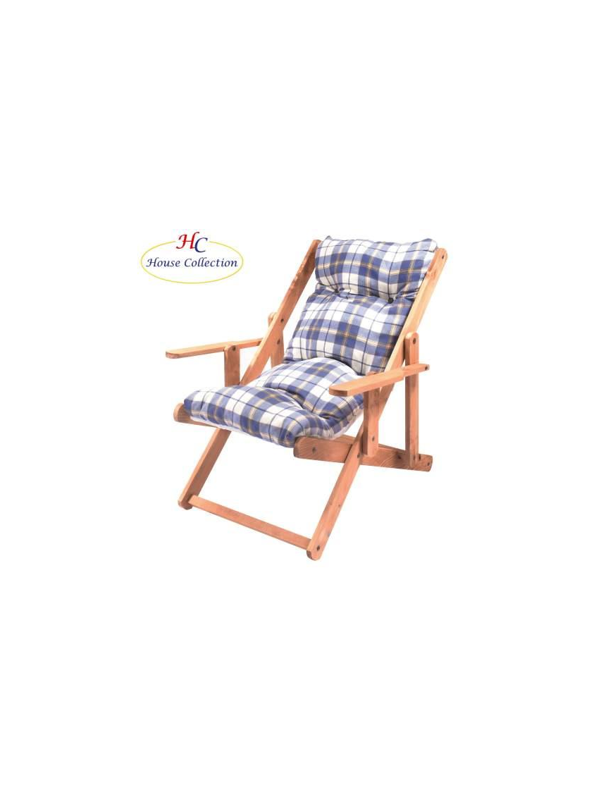 POLTRONA COMODONE CON 3 POSIZIONI, COLORE BLU E BIANCO