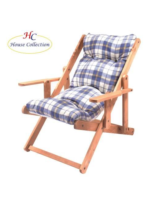 POLTRONA COMODONE CON 3 POSIZIONI, COLORE BLU E BIANCO