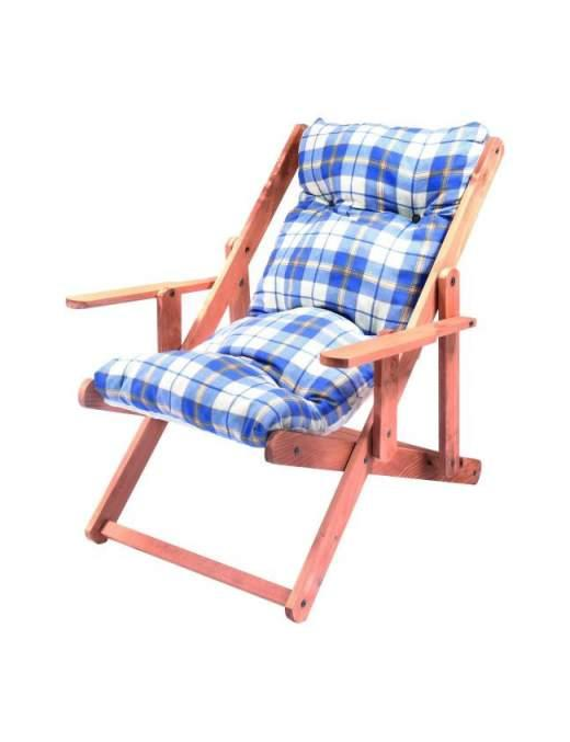 POLTRONA COMODONE CON 3 POSIZIONI, COLORE BLU E BIANCO