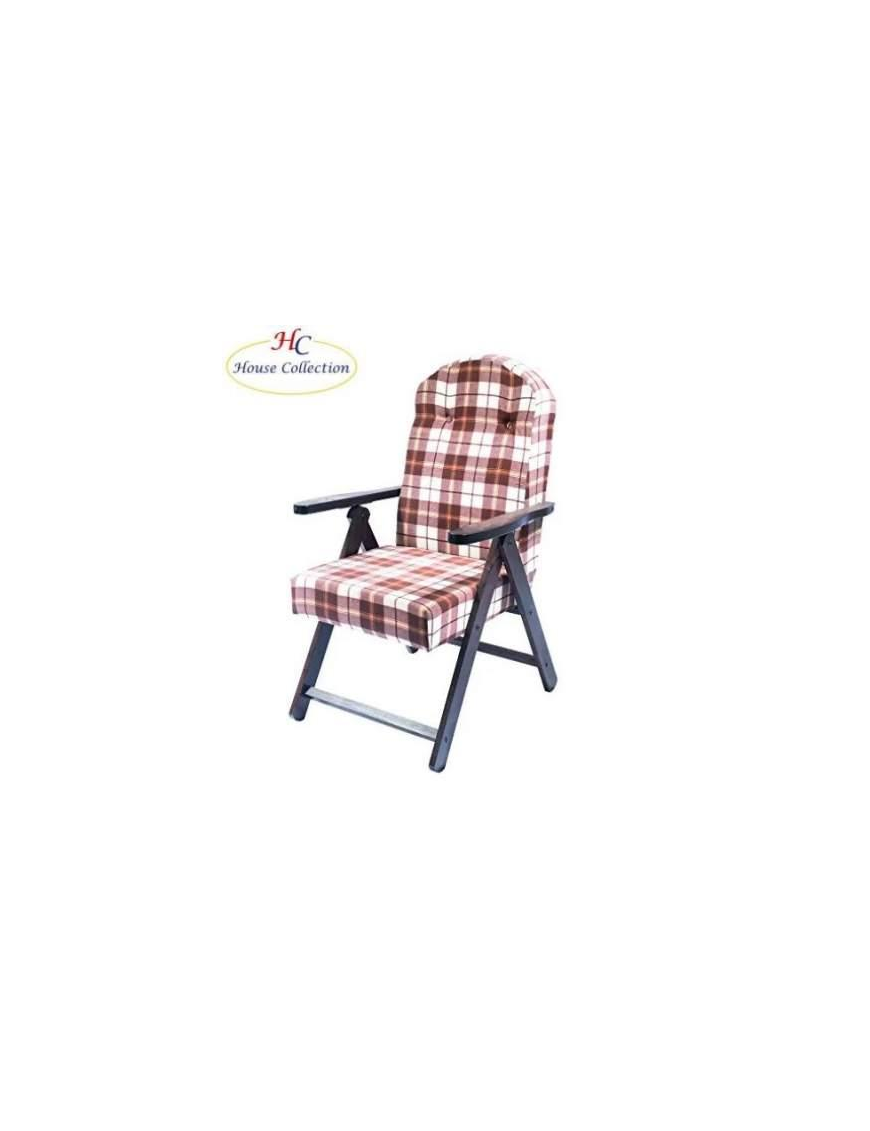 SIENA MOLISANA ARMCHAIR IN WALNUT WOOD, BROWN AND WHITE COLORS