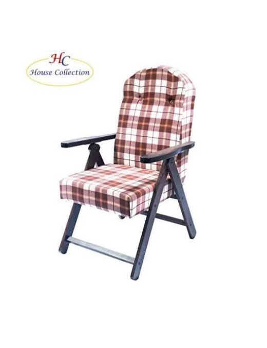 SIENA MOLISANA ARMCHAIR IN WALNUT WOOD, BROWN AND WHITE COLORS