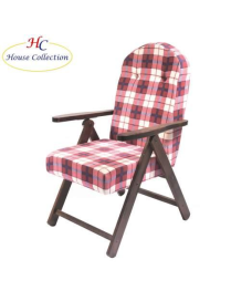 POLTRONA SIENA MOLISANA IN LEGNO NOCE, COLORE ROSSO E BIANCO