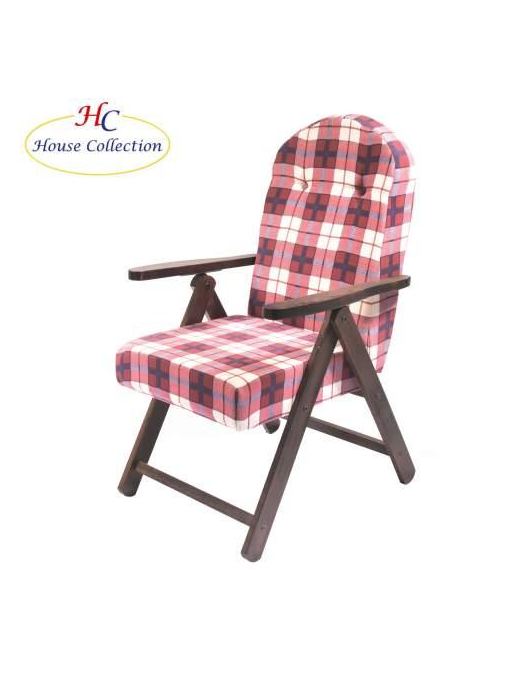 POLTRONA SIENA MOLISANA IN LEGNO NOCE, COLORE ROSSO E BIANCO