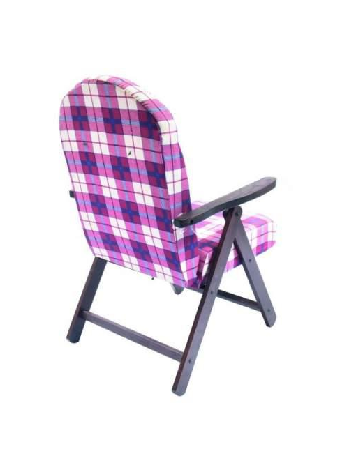 POLTRONA SIENA MOLISANA IN LEGNO NOCE, COLORE ROSSO E BIANCO