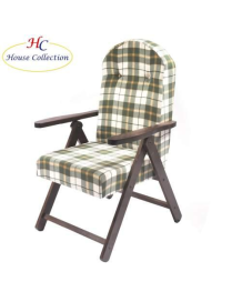 POLTRONA SIENA MOLISANA IN LEGNO NOCE, COLORE VERDE E BIANCO