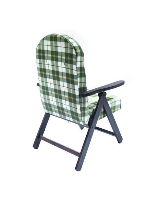 SIENA MOLISANA ARMCHAIR IN WALNUT WOOD, GREEN AND WHITE COLORS
