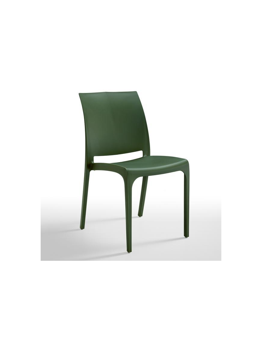 VOLGA SEDIA SENZA BRACCIOLI VERDE PINO  54X46X80cm