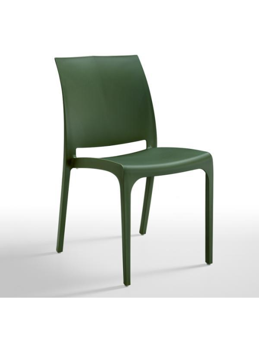 VOLGA SEDIA SENZA BRACCIOLI VERDE PINO  54X46X80cm