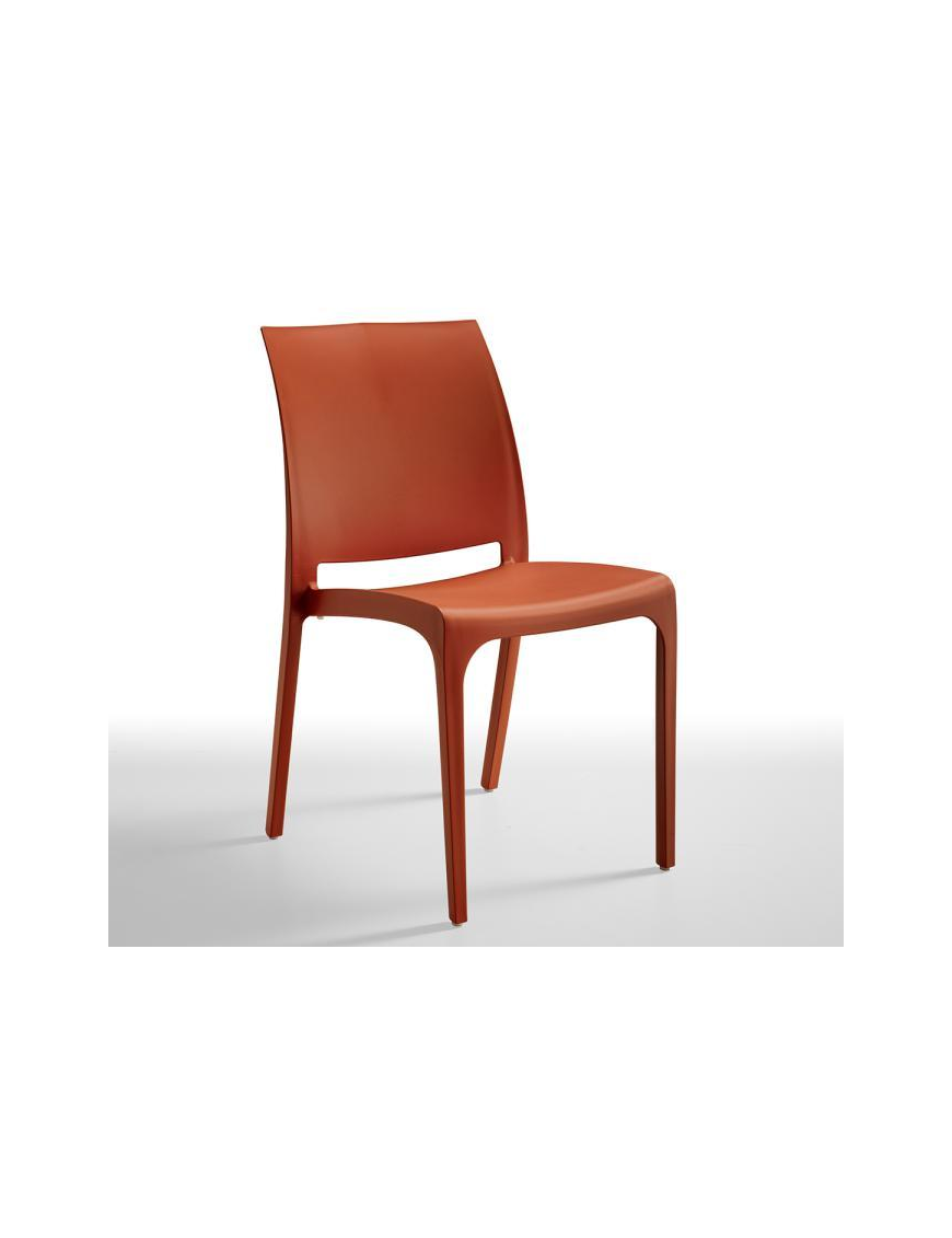VOLGA SEDIA SENZA BRACCIOLI ROSSO MATTONE 54X46X80cm