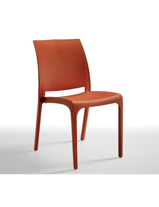 VOLGA SEDIA SENZA BRACCIOLI ROSSO MATTONE 54X46X80cm