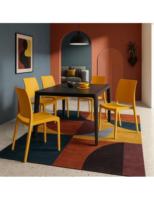 VOLGA CHAIR WITHOUT ARMRESTS MUSTARD 54X46X80cm
