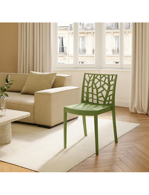 SEDIA MATRIX SENZA BRACCIOLI VERDE PINO 55x47x82cm